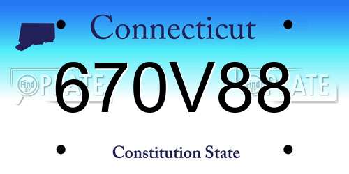 670V88 Connecticut License Plate