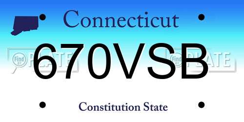 670VSB Connecticut License Plate
