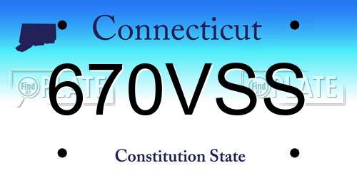 670VSS Connecticut License Plate
