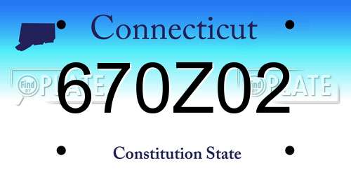 670Z02 Connecticut License Plate