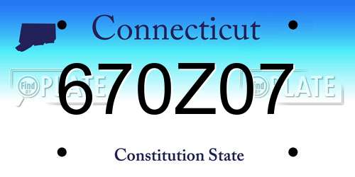 670Z07 Connecticut License Plate