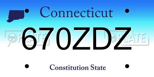 670ZDZ Connecticut License Plate