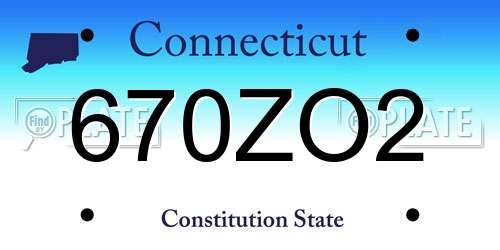 670ZO2 Connecticut License Plate