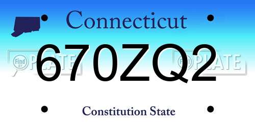 670ZQ2 Connecticut License Plate