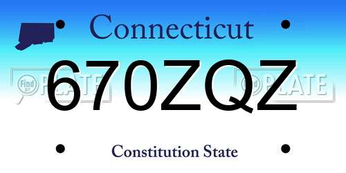 670ZQZ Connecticut License Plate