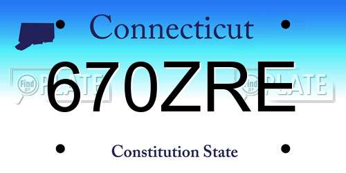 670ZRE Connecticut License Plate
