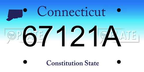 67121A Connecticut License Plate