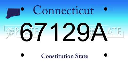 67129A Connecticut License Plate