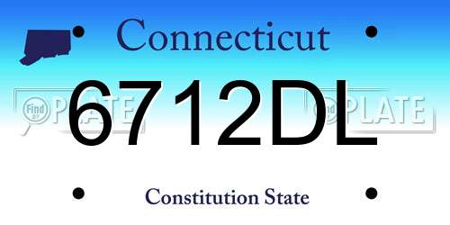 6712DL Connecticut License Plate