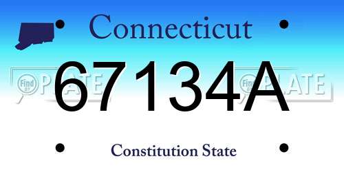 67134A Connecticut License Plate