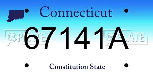 67141A Connecticut License Plate