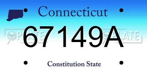 67149A Connecticut License Plate