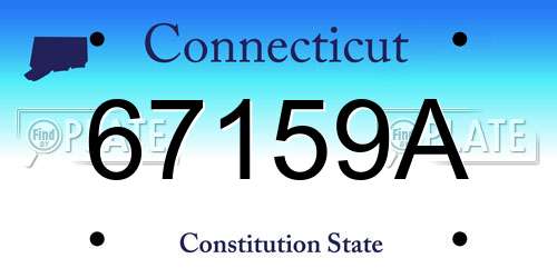 67159A Connecticut License Plate
