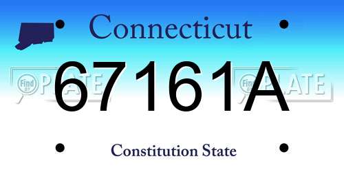 67161A Connecticut License Plate