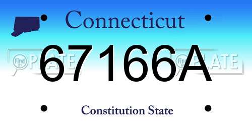 67166A Connecticut License Plate