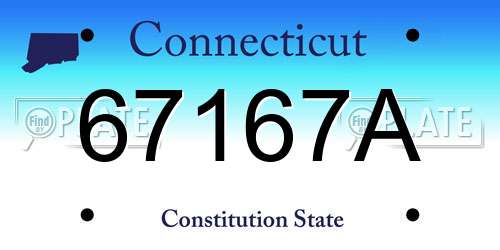 67167A Connecticut License Plate