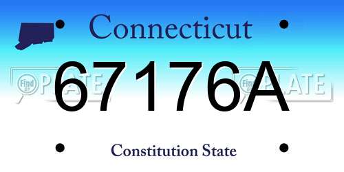 67176A Connecticut License Plate