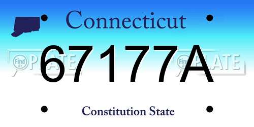 67177A Connecticut License Plate