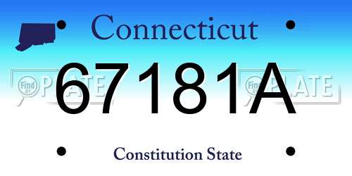 67181A Connecticut License Plate