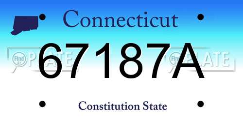 67187A Connecticut License Plate
