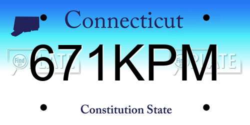 671KPM Connecticut License Plate