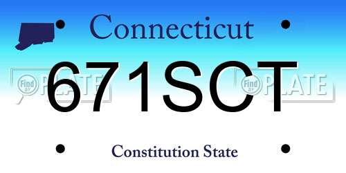 671SCT Connecticut License Plate