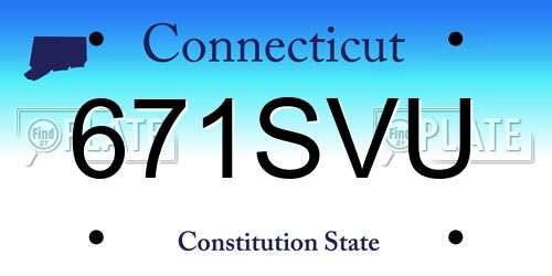 671SVU Connecticut License Plate