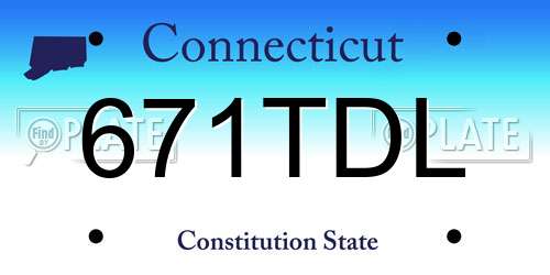 671TDL Connecticut License Plate