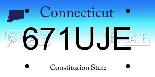 671UJE Connecticut License Plate