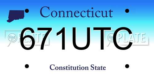 671UTC Connecticut License Plate