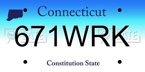 671WRK Connecticut License Plate