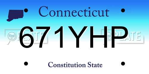 671YHP Connecticut License Plate