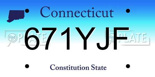 671YJF Connecticut License Plate