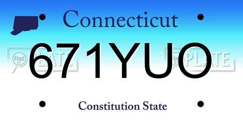 671YUO Connecticut License Plate