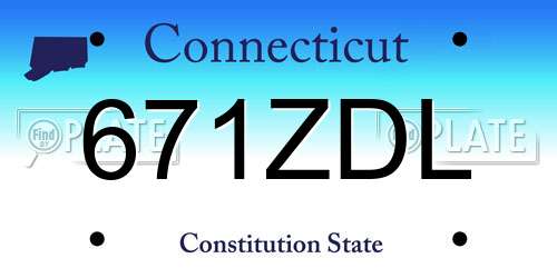 671ZDL Connecticut License Plate
