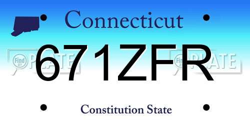 671ZFR Connecticut License Plate