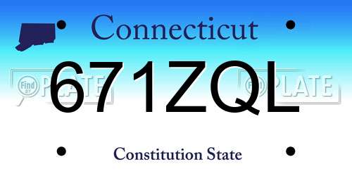 671ZQL Connecticut License Plate