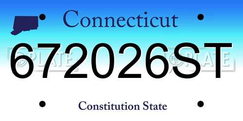 672026ST Connecticut License Plate
