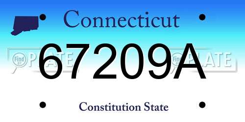 67209A Connecticut License Plate
