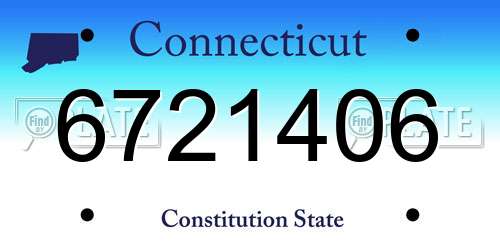 6721406 Connecticut License Plate