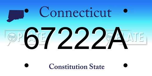 67222A Connecticut License Plate