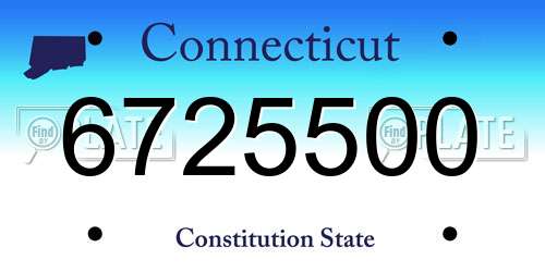 6725500 Connecticut License Plate