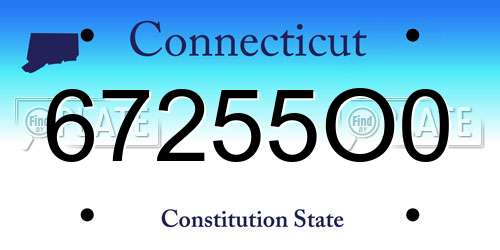 67255O0 Connecticut License Plate