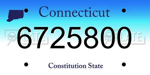 6725800 Connecticut License Plate