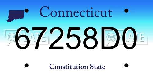 67258D0 Connecticut License Plate