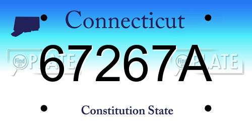 67267A Connecticut License Plate