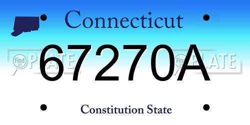 67270A Connecticut License Plate