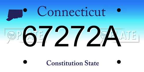 67272A Connecticut License Plate