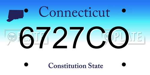 6727CO Connecticut License Plate