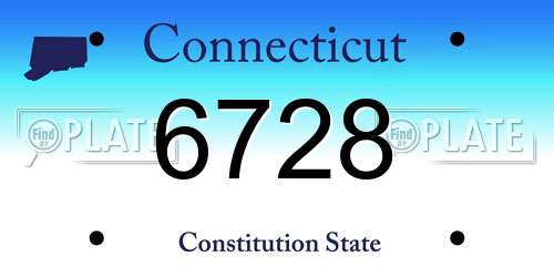 6728 Connecticut License Plate